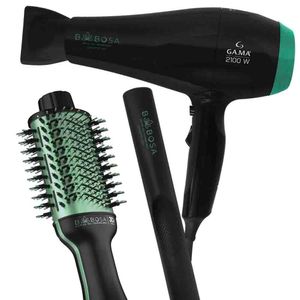 Kit Prancha Secador E Escova De Cabelo Babosa