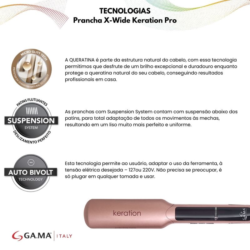 Prancha-de-Cabelo-X-Wide-Keration-Pro-Bivolt-GAM-BECHS0000001490