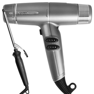 Kit Secador iQ Lite Cinza e Modelador Salon Curl 9mm