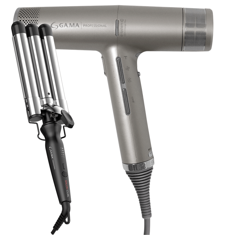 Kit-Secador-iQ3-Perfetto-Gray-e-Modelador-Triondas-Salon-Curl-220V