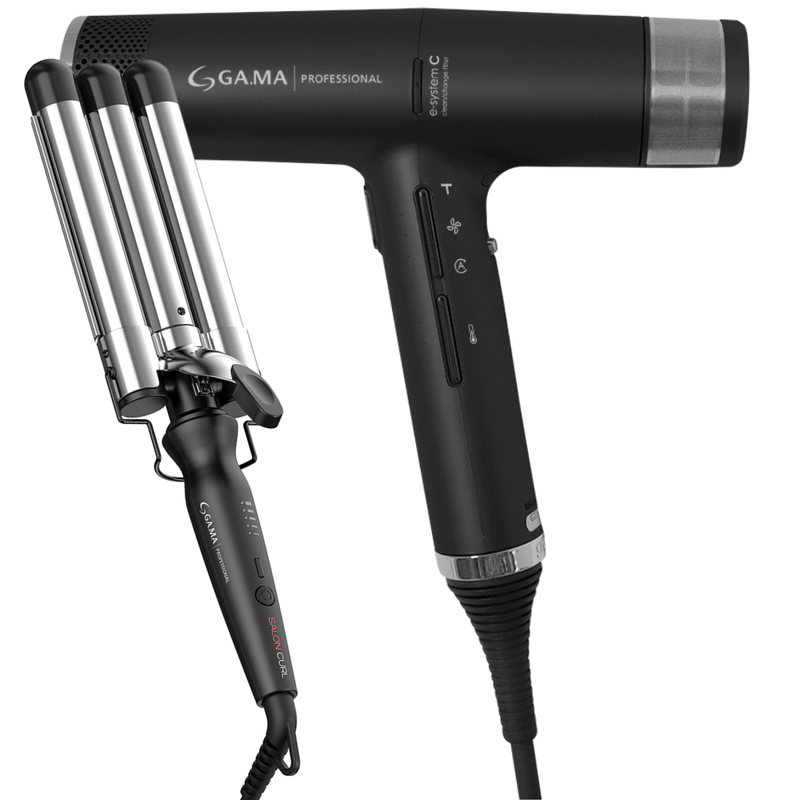 Kit-Secador-iQ3-Perfetto-Black-e-Modelador-Triondas-Salon-Curl-220V